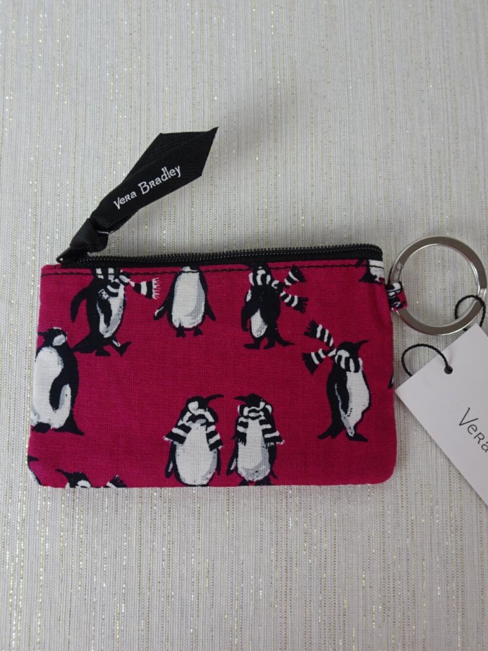 Vera Bradley Zip ID Card Holder Coin Case Penguins